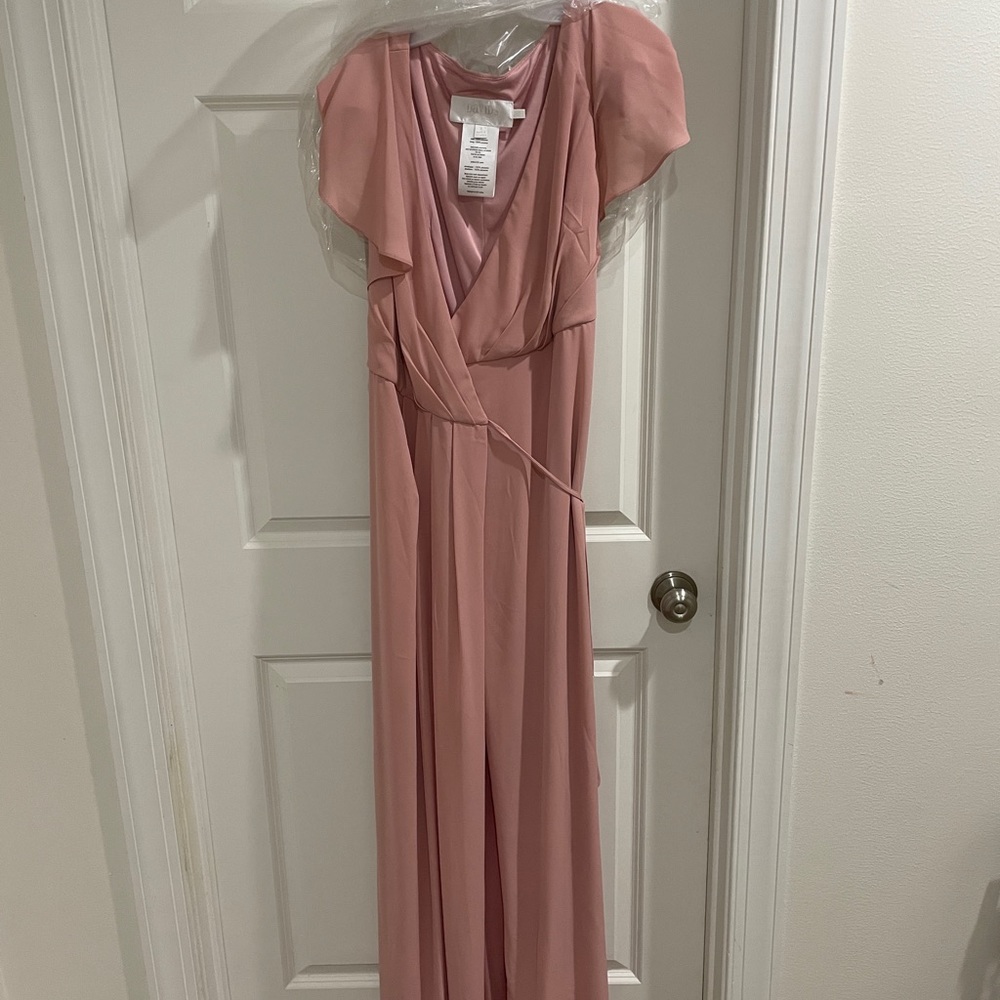 Flutter Sleeve Georgette Wrap Bridesmaid Dress